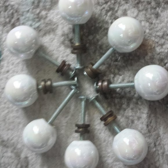 CERAMIC Drawer Knobs Pulls Set 8 VTG - Picture 1 of 6
